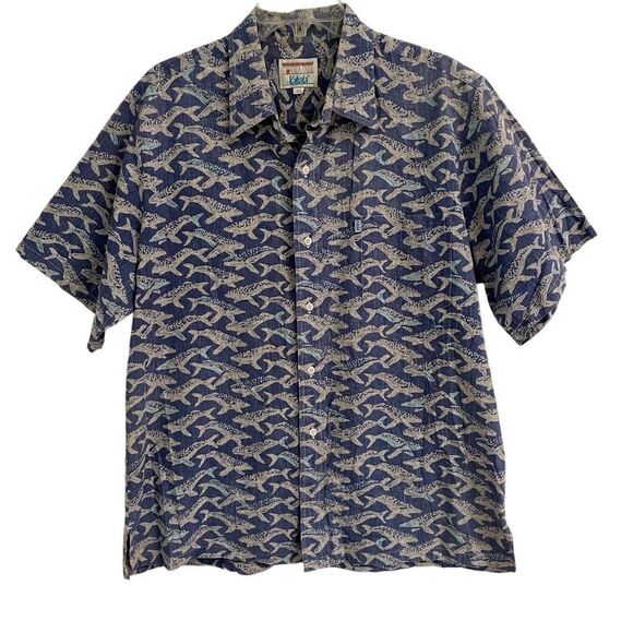 Vintage Kahala Hawaiian shirt men’s XL all over humpback whale print button up - Picture 1 of 5